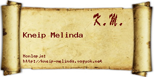 Kneip Melinda névjegykártya